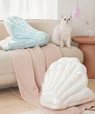 [러비캣] 고양이 조개 숨숨집 쿠션 하우스 2color